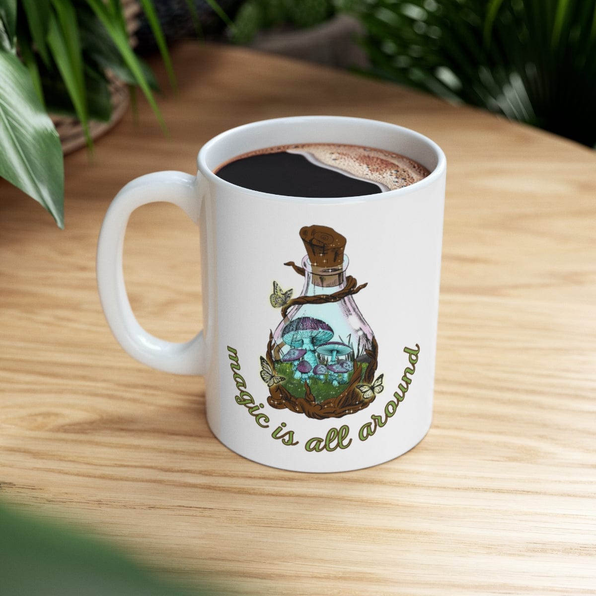 Printify Mug 11oz Coffee Mug, Mushroom Coffee Mug, Cottegecore Mug, Mushroom Gift, Forest Mug, White 11 oz Ceramic, Gift for Her or Him, Free Shipping 23544567944934415721